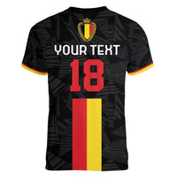 Custom Belgium Football Women V-Neck T-Shirt De Rode Duivels