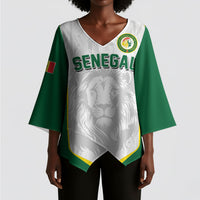 Custom Senegal Football 2026 Kimono Sleeve Blouse Proud Lions of Teranga Spirit