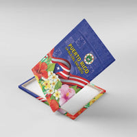 Puerto Rico Coat Of Arm Canvas Wall Art With Thespesia Grandiflora Flowers - Wonder Print Shop