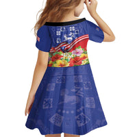 Puerto Rico Coat Of Arm Family Matching Tank Maxi Dress and Hawaiian Shirt With Thespesia Grandiflora Flowers - Wonder Print Shop