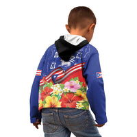 Puerto Rico Coat Of Arm Kid Hoodie With Thespesia Grandiflora Flowers - Wonder Print Shop