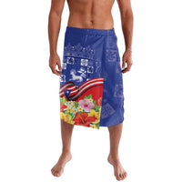 Puerto Rico Coat Of Arm Lavalava With Thespesia Grandiflora Flowers - Wonder Print Shop