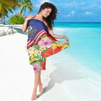 Puerto Rico Coat Of Arm Sarong With Thespesia Grandiflora Flowers - Wonder Print Shop