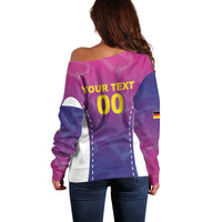 Custom Germany Football Off Shoulder Sweater Pink Version - Wonder Print Shop