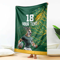 Custom Rugby South Africa Blanket Springboks Mascot - Wonder Print Shop
