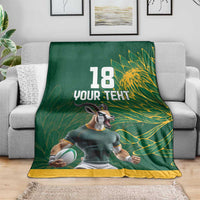 Custom Rugby South Africa Blanket Springboks Mascot - Wonder Print Shop