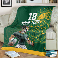 Custom Rugby South Africa Blanket Springboks Mascot - Wonder Print Shop