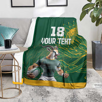 Custom Rugby South Africa Blanket Springboks Mascot - Wonder Print Shop