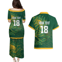 Custom Rugby South Africa Couples Matching Puletasi and Hawaiian Shirt Springboks Mascot - Wonder Print Shop