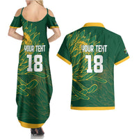 Custom Rugby South Africa Couples Matching Summer Maxi Dress and Hawaiian Shirt Springboks Mascot - Wonder Print Shop
