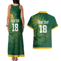 Custom Rugby South Africa Couples Matching Tank Maxi Dress and Hawaiian Shirt Springboks Mascot - Wonder Print Shop