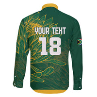 Custom Rugby South Africa Family Matching Off The Shoulder Long Sleeve Dress and Hawaiian Shirt Springboks Mascot - Wonder Print Shop