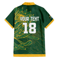 Custom Rugby South Africa Family Matching Off Shoulder Short Dress and Hawaiian Shirt Springboks Mascot - Wonder Print Shop