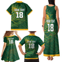 Custom Rugby South Africa Family Matching Tank Maxi Dress and Hawaiian Shirt Springboks Mascot - Wonder Print Shop
