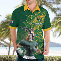 Custom Rugby South Africa Hawaiian Shirt Springboks Mascot - Wonder Print Shop