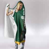 Custom Rugby South Africa Hooded Blanket Springboks Mascot - Wonder Print Shop