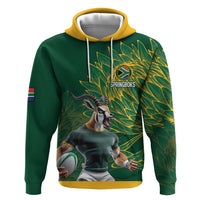 Custom Rugby South Africa Hoodie Springboks Mascot - Wonder Print Shop
