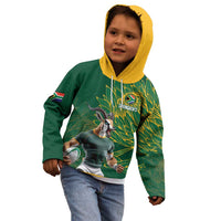Custom Rugby South Africa Kid Hoodie Springboks Mascot - Wonder Print Shop
