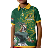 Custom Rugby South Africa Kid Polo Shirt Springboks Mascot - Wonder Print Shop
