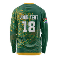 Custom Rugby South Africa Long Sleeve Shirt Springboks Mascot - Wonder Print Shop