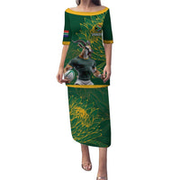 Custom Rugby South Africa Puletasi Springboks Mascot - Wonder Print Shop