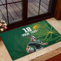 Custom Rugby South Africa Rubber Doormat Springboks Mascot - Wonder Print Shop