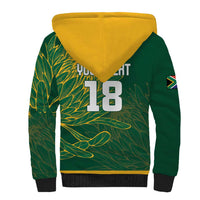 Custom Rugby South Africa Sherpa Hoodie Springboks Mascot - Wonder Print Shop