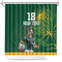 Custom Rugby South Africa Shower Curtain Springboks Mascot - Wonder Print Shop