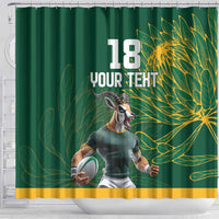Custom Rugby South Africa Shower Curtain Springboks Mascot - Wonder Print Shop