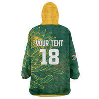 Custom Rugby South Africa Wearable Blanket Hoodie Springboks Mascot - Wonder Print Shop