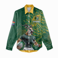 Custom Rugby South Africa Women Casual Shirt Springboks Mascot - Wonder Print Shop