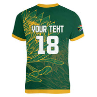 Custom Rugby South Africa Women V-Neck T-Shirt Springboks Mascot - Wonder Print Shop