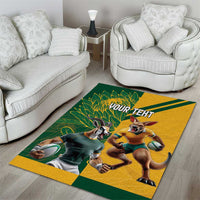 Personalized Rugby South Africa Australia Area Rug Springboks Wallabies Mascot Go Champions - Wonder Print Shop