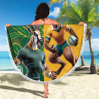 Personalized Rugby South Africa Australia Beach Blanket Springboks Wallabies Mascot Go Champions - Wonder Print Shop