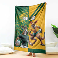 Personalized Rugby South Africa Australia Blanket Springboks Wallabies Mascot Go Champions - Wonder Print Shop