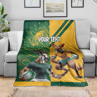 Personalized Rugby South Africa Australia Blanket Springboks Wallabies Mascot Go Champions - Wonder Print Shop