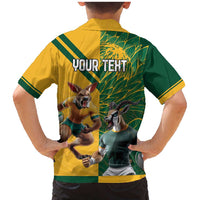 Personalized Rugby South Africa Australia Family Matching Mermaid Dress and Hawaiian Shirt Springboks Wallabies Mascot Go Champions - Wonder Print Shop