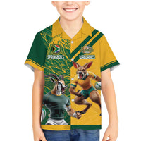 Personalized Rugby South Africa Australia Family Matching Mermaid Dress and Hawaiian Shirt Springboks Wallabies Mascot Go Champions - Wonder Print Shop