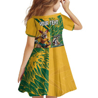 Personalized Rugby South Africa Australia Family Matching Off Shoulder Maxi Dress and Hawaiian Shirt Springboks Wallabies Mascot Go Champions - Wonder Print Shop