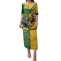 Personalized Rugby South Africa Australia Family Matching Puletasi and Hawaiian Shirt Springboks Wallabies Mascot Go Champions - Wonder Print Shop