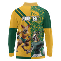 Personalized Rugby South Africa Australia Long Sleeve Polo Shirt Springboks Wallabies Mascot Go Champions - Wonder Print Shop