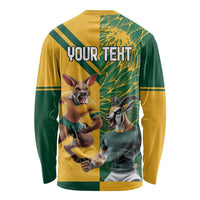 Personalized Rugby South Africa Australia Long Sleeve Shirt Springboks Wallabies Mascot Go Champions - Wonder Print Shop