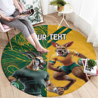 Personalized Rugby South Africa Australia Round Carpet Springboks Wallabies Mascot Go Champions - Wonder Print Shop