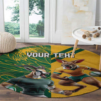 Personalized Rugby South Africa Australia Round Carpet Springboks Wallabies Mascot Go Champions - Wonder Print Shop