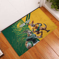Personalized Rugby South Africa Australia Rubber Doormat Springboks Wallabies Mascot Go Champions - Wonder Print Shop