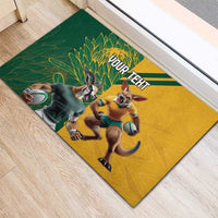 Personalized Rugby South Africa Australia Rubber Doormat Springboks Wallabies Mascot Go Champions - Wonder Print Shop