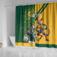 Personalized Rugby South Africa Australia Shower Curtain Springboks Wallabies Mascot Go Champions - Wonder Print Shop