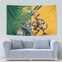 Personalized Rugby South Africa Australia Tapestry Springboks Wallabies Mascot Go Champions - Wonder Print Shop