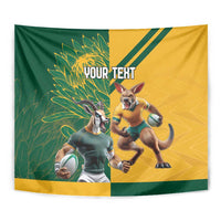 Personalized Rugby South Africa Australia Tapestry Springboks Wallabies Mascot Go Champions - Wonder Print Shop
