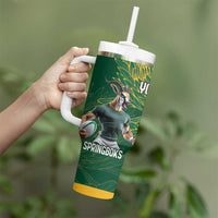 Personalized Rugby South Africa Australia Tumbler With Handle Springboks Wallabies Mascot Go Champions - Wonder Print Shop